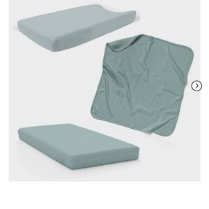 goumi kids Sea Glass Organic Nursery Bedding Set - 3pc NEW